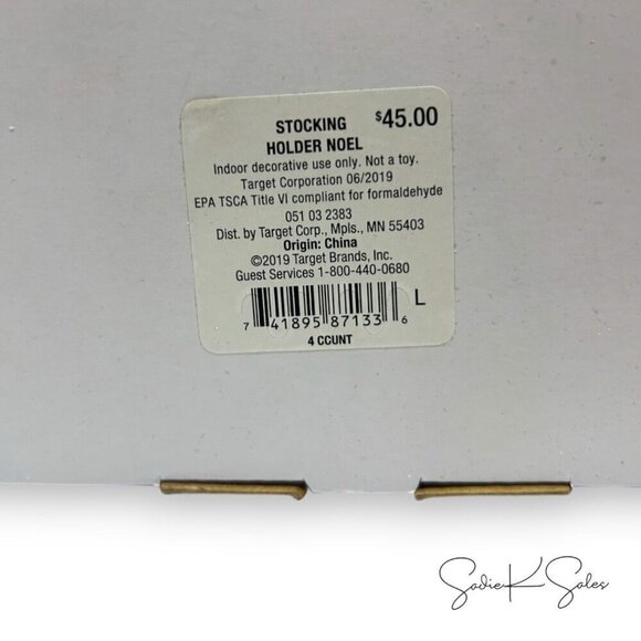 Target Wondershop 4pc Wood Noel Christmas Stocking Holder Set - New in Box - Picture 7 of 7